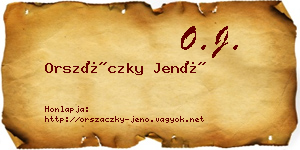 Orszáczky Jenő névjegykártya