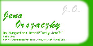 jeno orszaczky business card